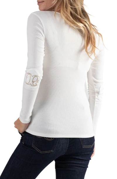 Shop Cache Coeur Tunisien Maternity/nursing Henley Top In Ivory