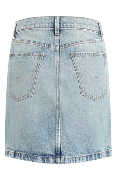 Shop Hudson Curved Hem Denim Miniskirt In Sterling