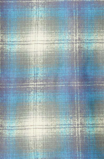 Bottega Veneta Tartan-patterned Leather Shirt-jacket In 4116 Multi Light Blue