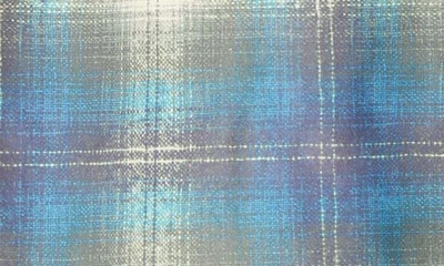 Bottega Veneta Tartan-patterned Leather Shirt-jacket In 4116 Multi Light Blue