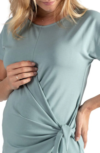 Cache Coeur Matelot Maternity/nursing Dress In Sage