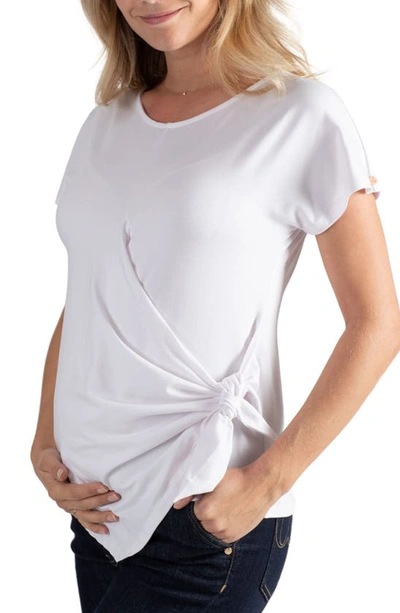 Shop Cache Coeur Capucin Maternity/nursing Wrap Top In White