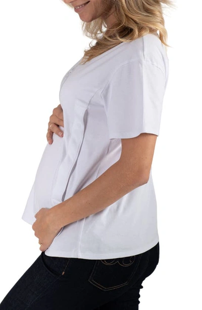 Shop Cache Coeur Maternity/nursing Organic Cotton Graphic Tee In White