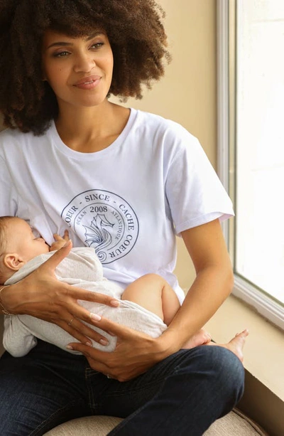 Shop Cache Coeur Maternity/nursing Organic Cotton Graphic Tee In White