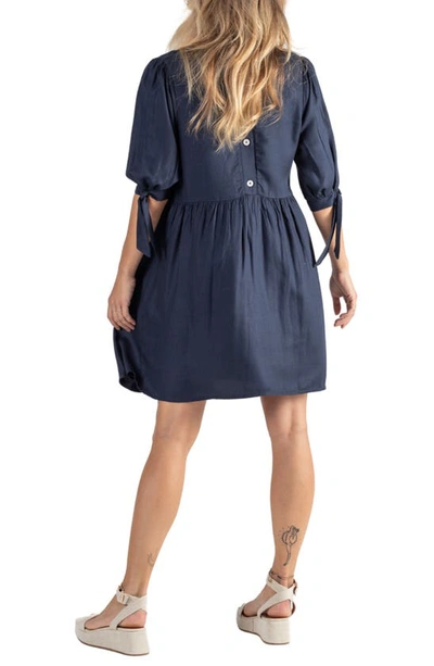 Shop Cache Coeur Amy Maternity/nursing Babydoll Dress In Marine