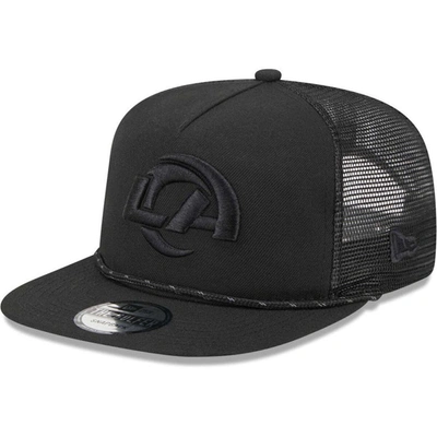 Shop New Era Black Los Angeles Rams Illumination Golfer Snapback Trucker Hat