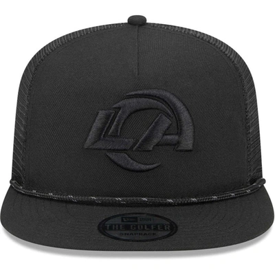 Shop New Era Black Los Angeles Rams Illumination Golfer Snapback Trucker Hat