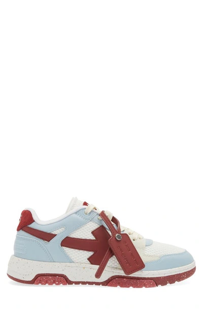 Shop Off-white Out Of Office Slim Low Top Sneaker In Light Blue Burgundy