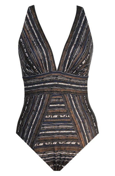 Shop Miraclesuit Cypher Odyssey One-piece Swimsuit In Black/ Multi