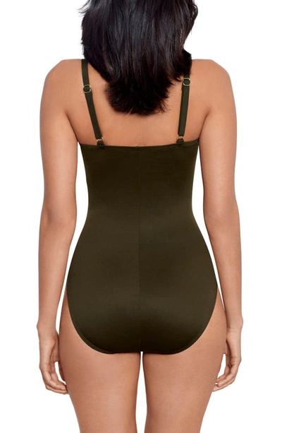 Shop Miraclesuit Network Mystique Underwire One-piece Swimsuit In Nori