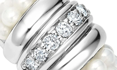 Shop Lagos White Caviar Diamond Stacking Ring
