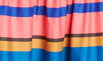 Shop Staud Sea Leaf Print Maxi Skirt In Formentera Stripe