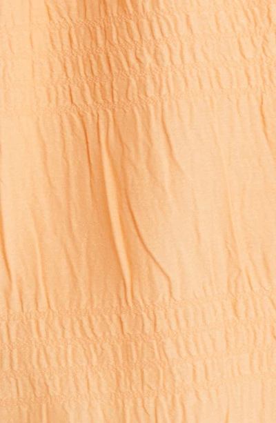 Bp. Textured Smocked Drawstring Shorts In Orange Cobbler