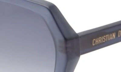 Shop Dior 'midnight S2f 56mm Geometric Sunglasseses In Matte Blue / Gradient Smoke