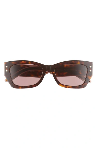Shop Dior 'pacific S2u 53mm Square Sunglasses In Dark Havana / Bordeaux