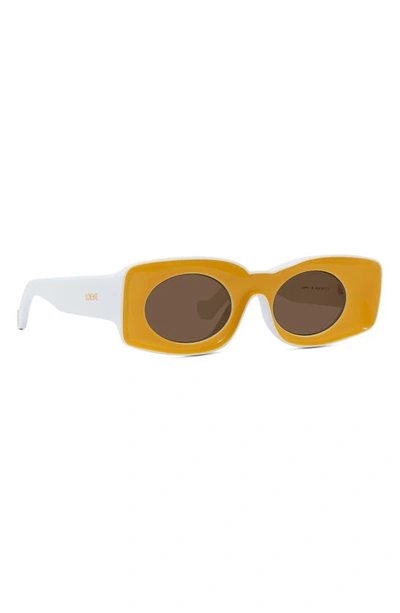 Shop Loewe X Paula's Ibiza Original 49mm Small Square Sunglasses In Shiny Yellow / Brown