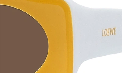 Shop Loewe X Paula's Ibiza Original 49mm Small Square Sunglasses In Shiny Yellow / Brown