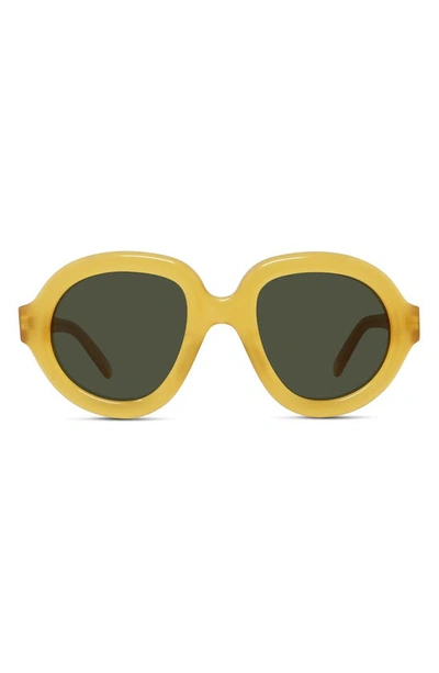 Loewe Curvy Logo Round Acetate Sunglasses In Shiny Yellow | ModeSens