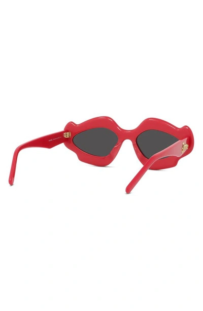 Shop Loewe X Paula's Ibiza 52mm Geometric Sunglasses In Shiny Red / Smoke