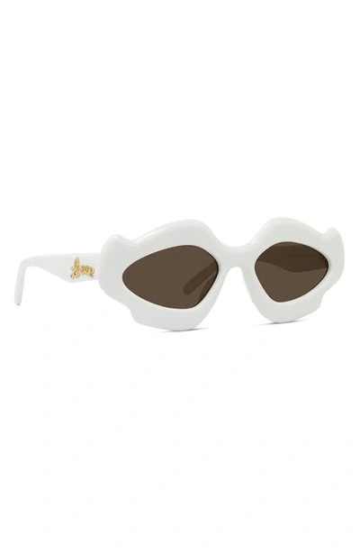 Shop Loewe X Paula's Ibiza 52mm Geometric Sunglasses In White / Brown