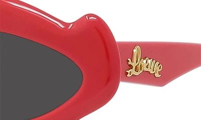 Shop Loewe X Paula's Ibiza 52mm Geometric Sunglasses In Shiny Red / Smoke
