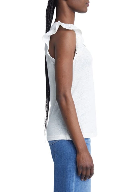 Shop Paige Giulia Flutter Sleeve Linen T-shirt In White
