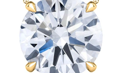 Shop Hautecarat Round Brilliant Lab Created Diamond Pendant Necklace In 18k Yellow Gold