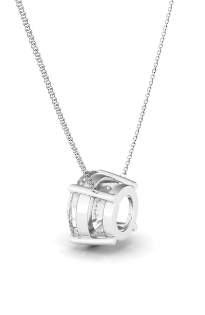 Shop Hautecarat Round Brilliant Lab Created Diamond Pendant Necklace In 18k White Gold