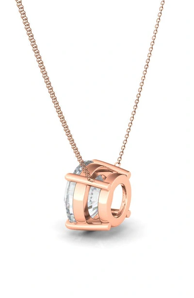 Shop Hautecarat Round Brilliant Lab Created Diamond Pendant Necklace In 18k Rose Gold