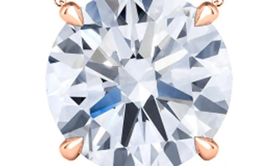 Hautecarat Round Brilliant Lab-created Diamond Pendant Necklace In 18k Rose Gold