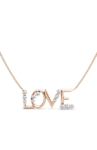 Shop Hautecarat Love Lab Created Diamond Necklace In 18k Rose Gold