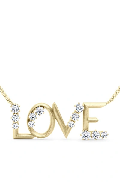 Shop Hautecarat Love Lab Created Diamond Necklace In 18k Yellow Gold