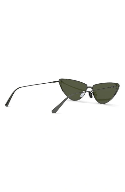 Shop Dior Miss B1u 63mm Oversize Cat Eye Sunglasses In Shiny Gunmetal / Green