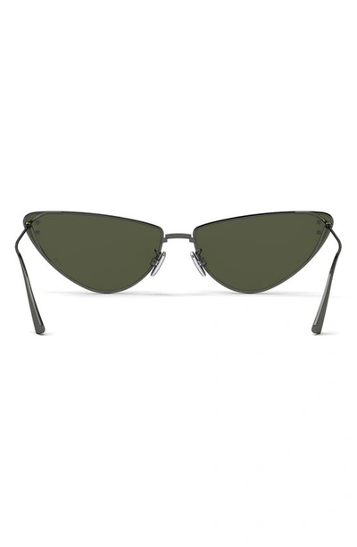 Shop Dior Miss B1u 63mm Oversize Cat Eye Sunglasses In Shiny Gunmetal / Green
