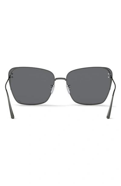 Shop Dior Miss B2u 63mm Oversize Butterfly Sunglasses In Shiny Gunmetal / Smoke