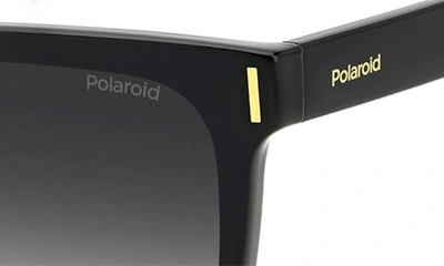 Shop Polaroid 54mm Polarized Rectangular Sunglasses In Black/ Gray Polar