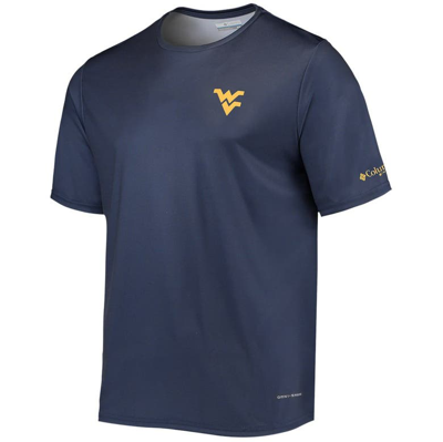 Shop Columbia Navy West Virginia Mountaineers Terminal Tackle Omni-shade T-shirt
