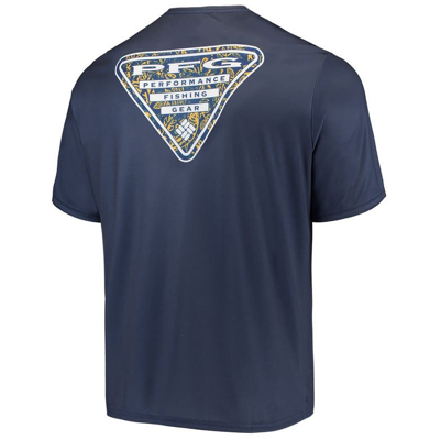 Shop Columbia Navy West Virginia Mountaineers Terminal Tackle Omni-shade T-shirt