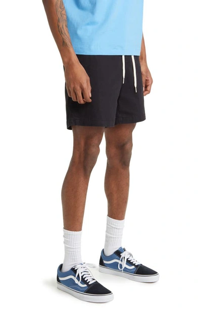 Pacsun Reed Twill Volley Shorts In Black Onyx