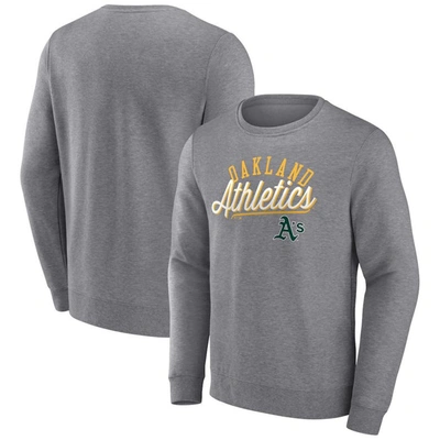 Shop Fanatics Branded Heather Gray Oakland Athletics Simplicity Pullover Sweatshirt