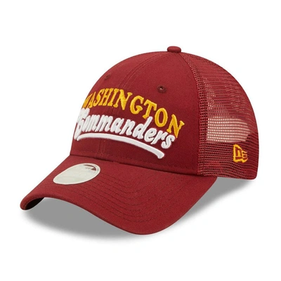 Shop New Era Burgundy Washington Commanders Team Trucker 9forty Snapback Hat