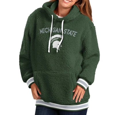 Shop G-iii 4her By Carl Banks Green Michigan State Spartans Game Over Sherpa Pullover Hoodie