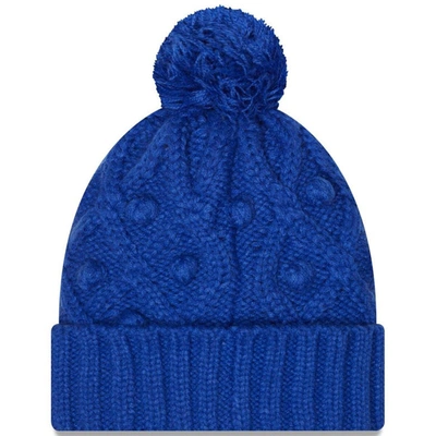 Shop New Era Royal New England Patriots Toasty Cuffed Knit Hat With Pom