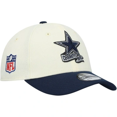 Shop New Era Youth  Cream/navy Dallas Cowboys 2022 Sideline Two-tone 39thirty Flex Hat