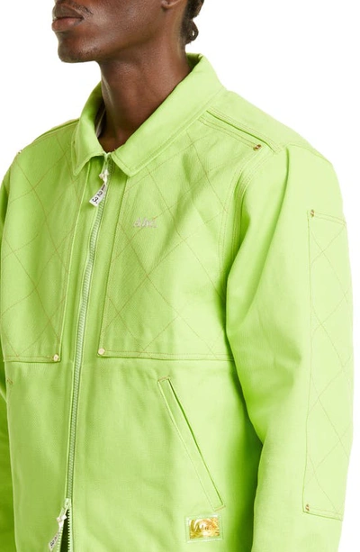 Shop Advisory Board Crystals Abc. 123. Diamond Stitch Harrington Jacket In Citrine Green