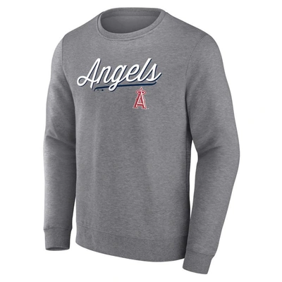 Shop Fanatics Branded Heather Gray Los Angeles Angels Simplicity Pullover Sweatshirt