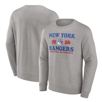 Shop Fanatics Branded Heather Charcoal New York Rangers Fierce Competitor Pullover Sweatshirt