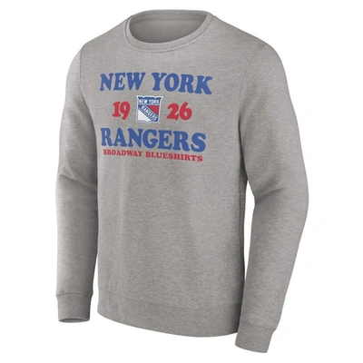 Shop Fanatics Branded Heather Charcoal New York Rangers Fierce Competitor Pullover Sweatshirt