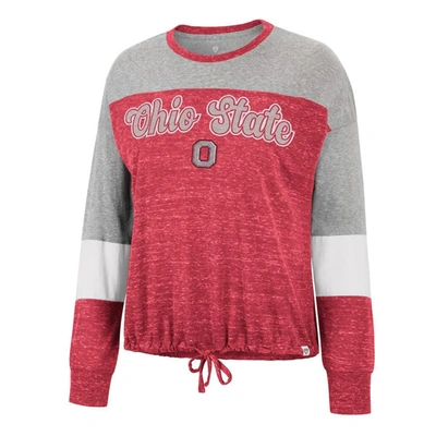 Shop Colosseum Scarlet Ohio State Buckeyes Joanna Tie Front Long Sleeve T-shirt