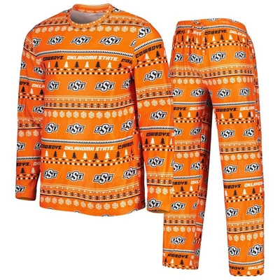 Shop Concepts Sport Orange Oklahoma State Cowboys Swivel Long Sleeve T-shirt & Pants Sleep Set